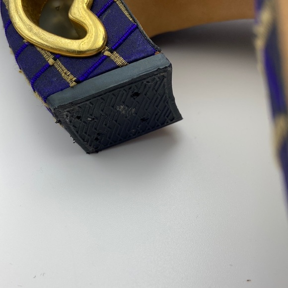 Costa Blanca Purple & Gold Block Heels W/Heart Cutout Women Size 6 1/2M, - Picture 12 of 16